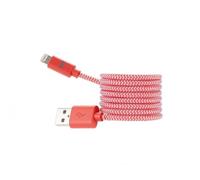 Câble USB - WE POWERED BY SAMSUNG - 1 m - Nylon tressé - Rouge et blanc - Lightning