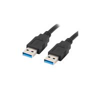 Lanberg Câble USB CA-USBA-30CU-0018-BK A mâle-A mâle USB 3.2 Gen 1 (USB 3.0) 1,8 m Noir