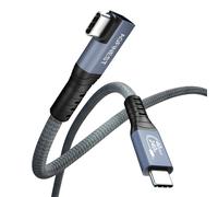 Câble USB4 240 W pour câble Thunderbolt 4, synchronisation des données certifiée 40 Gbps, 8K @ 60 Hz 4K @ 144 Hz HDR USB C pour iPhone 16 MacBook M1 M2, iPad, SSD, station d'accueil (angle droit, 0,5