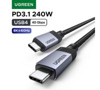 Câble USB4 USB C vers USB C UGREEN 40 Gbps 8K 240W PD3.1 Charge rapide Type C Câble de données vidéo pour MacBook iPhone iPad Moniteur Dock USB4 40Gbps