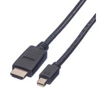 Câble VALUE Mini DisplayPort 1.1 vers HDTV M/M 3m - Résolution max 1920x1200 (WUXGA) - Connecteurs mâles droits - Noir