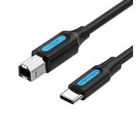 Câble Vention CQUBF USB 2.0 Type C vers Type B - Transfert 480 Mbps - 2A - Noir