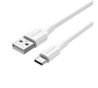 Câble Vention CTHWH USB 2.0 A vers USB-C, 2m, Blanc, 480 Mbit/s, Contacts Nickel, AWG 28/22, PVC, Cuivre, Courant 3A