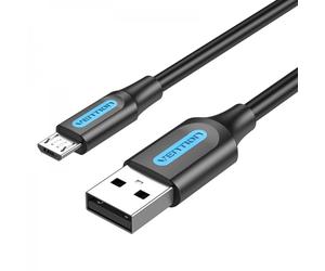 Câble Vention USB 2.0 Mâle vers MicroUSB Mâle - 0,25 m - 3A 60W 480Mbps - Couleur Noir