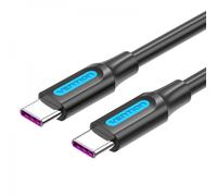 Câble Vention USB-C Mâle vers USB-C Mâle - 0,5 m - 5A PD100W - Couleur Noir