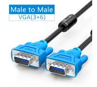 câble VGA 1080P Double avec anneaux en Ferrite,3 + 6 D-SUB pour moniteur de projecteur - Type Male to Male-30M