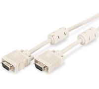 Câble VGA DIGITUS D-Sub15 -> D-Sub15 mâle/mâle 1.80m beige 2x Fe Polybag