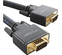 Cable Vga Vers Vga 2M Tressé Pour Une Qualité D'Image imale, Cuivre De Haute Pureté (Métal, Full Hd, Connecte Un Pc À Un Écra rojecteur)[ADA07242]