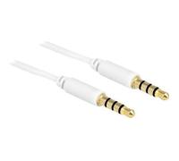 Câble vidéo-audio mini jack 4 pôles (M) pour mini jack 4 pôles (M) 50 cm blanc - DELOCK