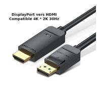 Convertisseur DisplayPort Mâle vers HDMI Mâle Vention 4K - 1,5m - Noir