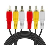 Câble Vidéo Blindé 3x RCA Mâle vers Mâle Longueur 5m Noir