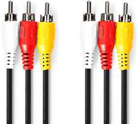 Câble vidéo composite | 3x RCA mâle | 3x RCA mâle | Plaqué nickel | 480p | 1.50 m | Rond | PVC | Noir | Label