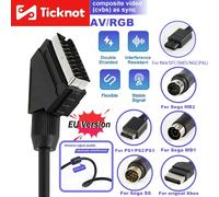 Câble vidéo Composite de haute qualité de 1.3m sur câble péritel SYNC RGB pour connexion Audio-vidéo professionnelle Saturn/MD/Xbox/PS1/PS2 For AES NEOGEO