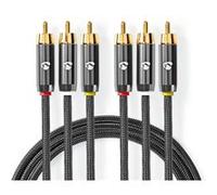 Nedis Câble vidéo composite CVTB24300GY20 3x RCA mâle - 3x RCA mâle 2 m Plaqué or