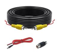 Câble vidéo de rechange pour caméra de recul de voiture de 6 m - Câble universel compatible avec moniteur multimédia avec alimentation (adaptateur ajouter un câble) (câble de scie de 20 mm)