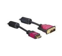 Câble vidéo DeLOCK - HDMI / DVI - 3m - Bloc inducteur à ferrite