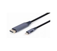 Gembird CC-USB3C-DPF-01-6 câble vidéo et adaptateur 1,8 m USB Type-C DisplayPort Noir, Gris