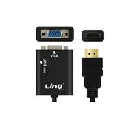 Câble Vidéo et Audio HDMI Mâle vers VGA Femelle et Câble Jack 3.5 mm Noir