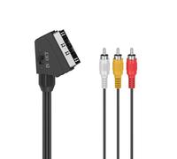 Câble vidéo, fiche péritel mâle - 3 f. RCA mâles (vidéo/stéréo), 1,5m