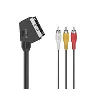 Câble vidéo, fiche péritel mâle - 3 f. RCA mâles (vidéo/stéréo), 1,5m