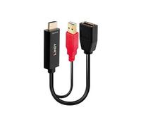 Lindy Câble vidéo HDMI mâle vers DisplayPort 18 cm Noir – Alimentation par USB