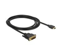 DeLock Câble adaptateur DVI-D mâle vers HDMI mâle 2 m triple blindage noir