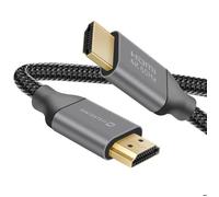 Câble HDMI 2.0 Ultra HD 4K 60Hz Nylon Tressé 2m Connecteurs Plaqués Or Noir