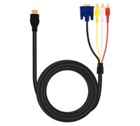 Câble Vidéo HDMI vers VGA Mâle et 3 RCA Mâles 1.5m LinQ Noir