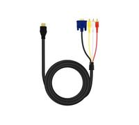 Câble Vidéo HDMI vers VGA Mâle et 3 RCA Mâles 1.5m Noir