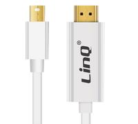 Câble Vidéo Mini DisplayPort Mâle vers HDMI Mâle 1.8m LinQ Blanc