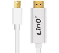 Câble Vidéo Mini DisplayPort Mâle vers HDMI Mâle 1.8m LinQ Blanc G