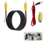 Câble Vidéo Rca Double Blindage Amélioré de 6m, Mâle à Mâle Cable Rca Rallonge Av Avec Prise Vidéo Jaune Vers Prise Femelle Et Câble D'alimentation pour Connecter Un Moniteur Et Caméra de Recul