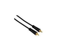 Câble vidéo, RCA mâle - RCA mâle, plaqué or, Noir, 1,50 m