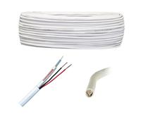 Câble Coaxial 100 M Vidéo RG59 CCTV + 2 Câbles Alimentation Professionnel