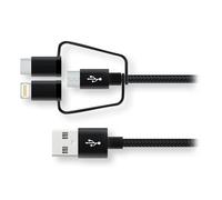 Câble Wefix 3 en 1 pour iPhone/iPad/iPod Noir