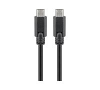 Câble Wentronic 66509 USB C vers USB C 3.2 Gen 1 (3.1 Gen 1) Noir, Longueur 3m, Transfert 5 Gbit/s, Connecteurs Mâles, Droit, Certifié CE/WEEE