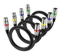 Cable XLR 1m 4 paquet,Cable Microphone XLR Male Femelle,Balanced XLR vers XLR Câble Instrument pour Microphones,Enceint,Consol Mixag,Amplificateur