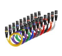 VEVOR Câble XLR 2 m, lot de 10, câble de microphone DMX mâles vers femelles symétriques blindés, cordon de haut-parleur XLR 3 broches plaqués or, pour éclairage de scène, amplificateur, mixeurs