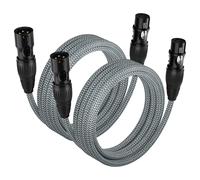 Câble XLR 2PACK 3m,câble microphone Nylon tressé mâle xlr à femelle Balanced 3 broches XLR Cable microphone compatible avec le mélangeur le studio d'enregistrement