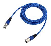 Câble XLR, Câble de Microphone 5 M Bleu Tissé 3 Broches XLR Mâle à Femelle Accessoire de Câble Audio pour Connexion de Microphone, équipement Audio électronique, Amplificateur