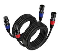 Câble XLR Câble microphone 5M 2 Pack XLR vers XLR Câble haut-parleur XLR symétrique 3 broches,mâle vers femelle Cordon micro multicolore pour micro,table de mixage,podcast,DMX.[J178]