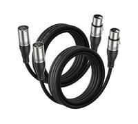 Câble XLR de Microphone 3M 2Pack-Équilibré 3 Broches Mâle à Femelle DMX