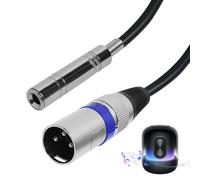 Cable XLR Jack,30CM Adaptateur XLR Mâle vers Jack 6.35mm Stéréo Femalle Audio Prise 3 Broches Connecteur Câble,pour Hautparleur,Microphone,Amplificateur,Mixeur