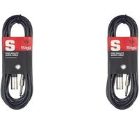 Câble XLR mâle asymétrique vers jack pour relier votre guitare à un boîtier DI,à des effets,etc. ou pour le connecter directement à une table de mixage,noir,6 m (Lot de 2)