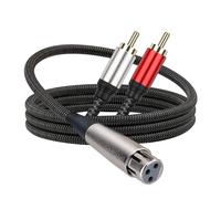 Câble XLR mâle/femelle vers double RCA mâle - Transmission de signal audio transparent - Adaptateur de câble audio pour casque amplificateur et micro
