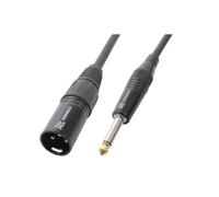 Câble XLR mâle / jack 6.35 mono, 3 m, noir - PD Connex - Blindé