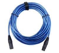 Pronomic XFXM-Blue-10 Câble Micro 10m, XLR femelle 3 broches -> XLR mâle 3 broches, connecteurs soudés main, résistant acides/huiles, décharge traction à pince, bleu métallique.