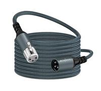 Cable XLR professionnel 15M,Tressé Câble Audio HiFi équilibré 3 broches XLR Mâle vers XLR Femelle