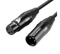 Câble XLR,Professionnel symétrique Mâle vers Femelle Microphone Cable,Compatible avec Microphone,Table de Mixage,Caméra,Amplificateur,Alimentation Fantôme,Hautparleur (2M)