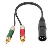 Câble XLR vers double mâle avec séparateur de microphone stéréo 3,5 mm, câble audio XLR mâle équilibré vers 2 pour DVD VCD TV, mélangeur, amplificateur, connecteurs plaqués (Caron mâle/2RCA 2m)